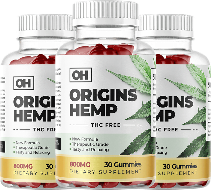 Origins Hemp Gummies – 3 bottle package, buy 2 get 1 free