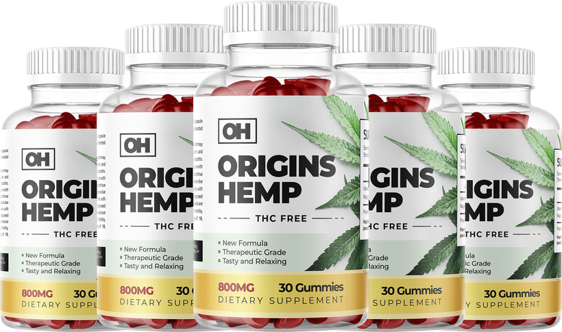 Origins Hemp Gummies – 5 bottle package, buy 3 get 2 free